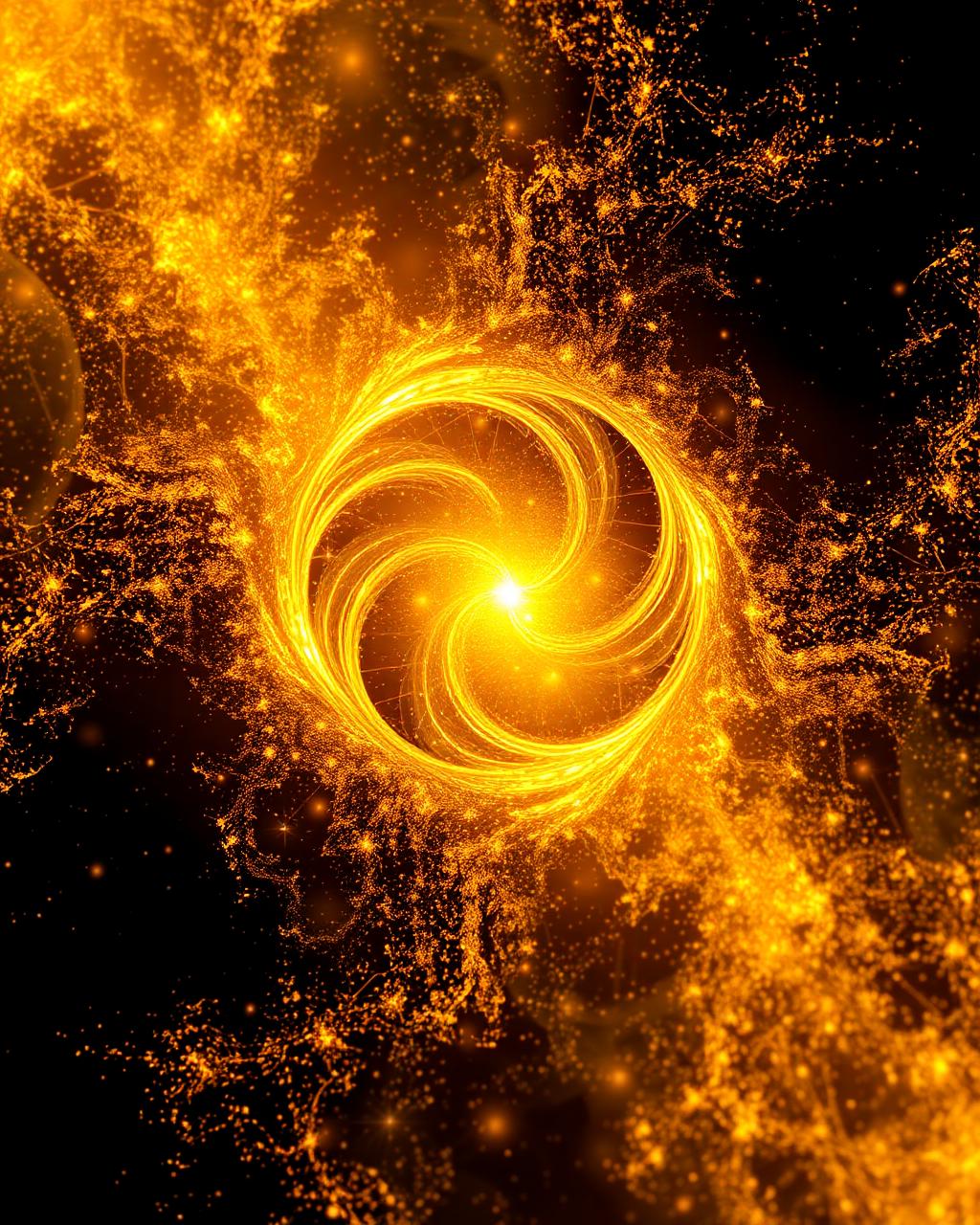 Abstract golden cosmic AI artwork from Aum Machine